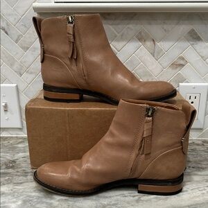 Sarto Tan Leather Booties
